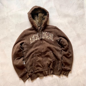 Vintage Abercrombie Wolf Jaw Faux Fur Hooded Jacket LGB Style