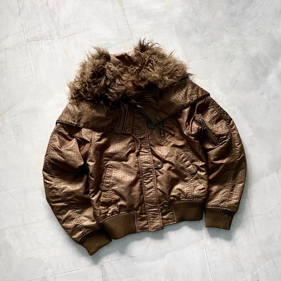 00s LGB If Six Was Nine Style Multi Pocket Faux Fur Jacket