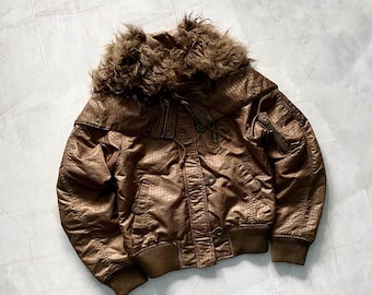 00s LGB If Six Was Nine Style Multi Pocket Faux Fur Jacket