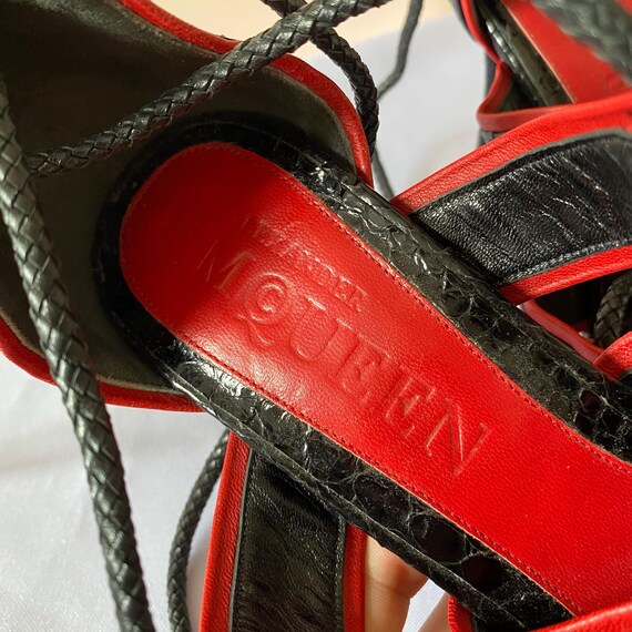 Alexander McQueen Python Leather Black/Red Lace U… - image 7