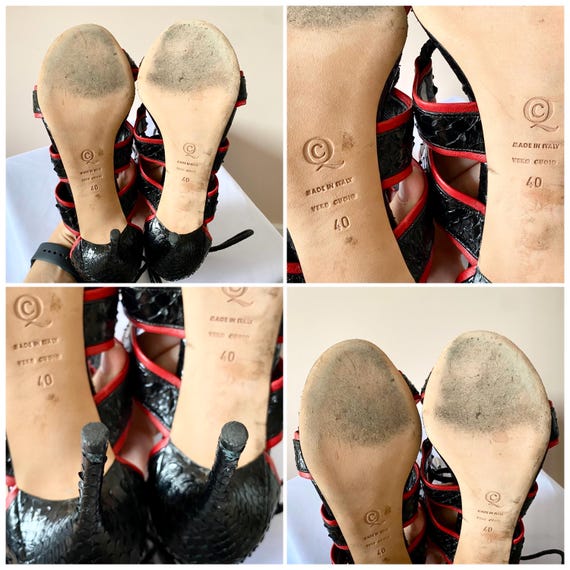 Alexander McQueen Python Leather Black/Red Lace U… - image 10