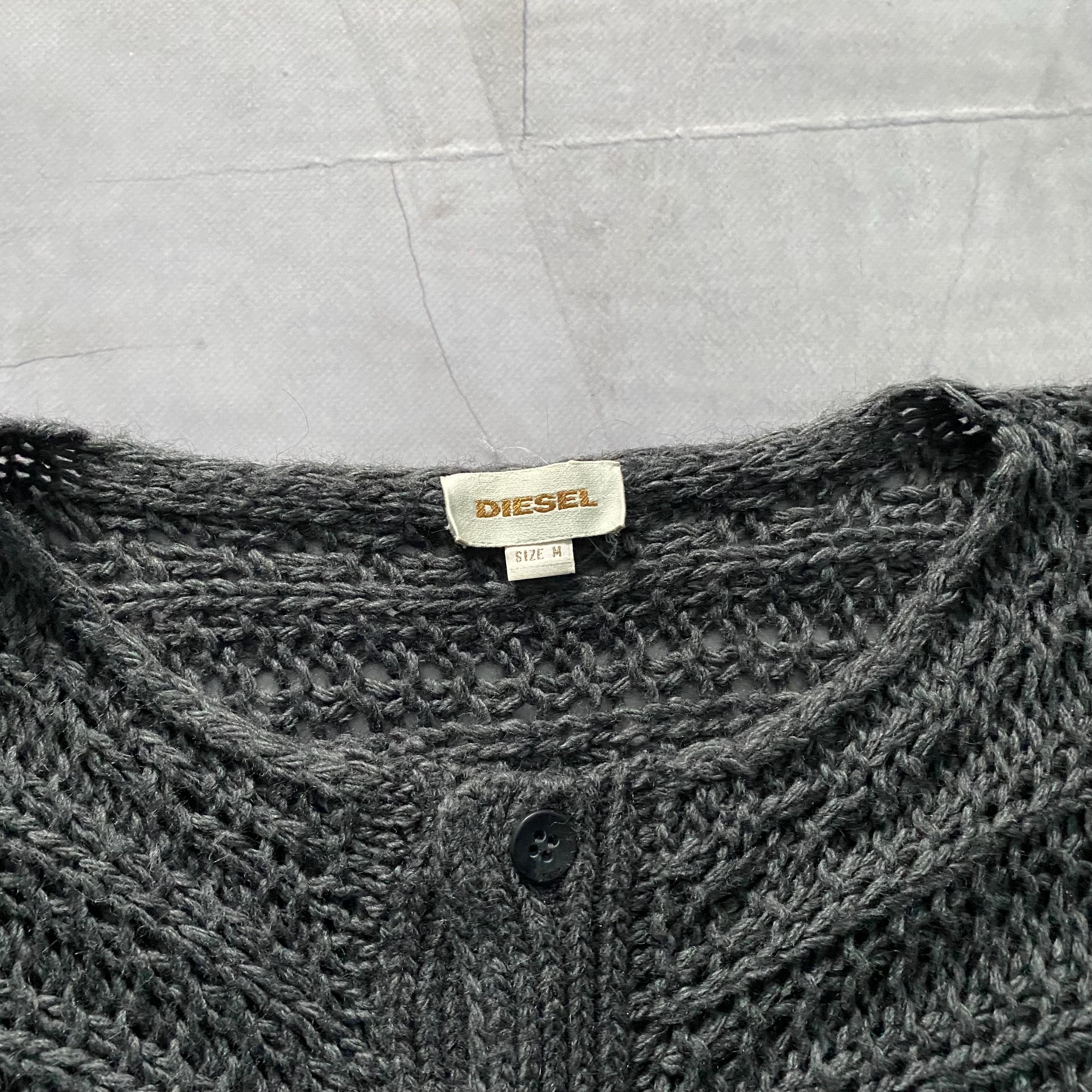 00s Archive Diesel Oversize Knit Cardigan Vest Sweater Size S - Etsy