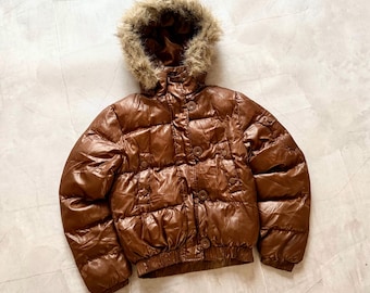 Vintage Cargo Faux Fur Bomber Jacket – LGB Vibe Multi Pocket, Size M