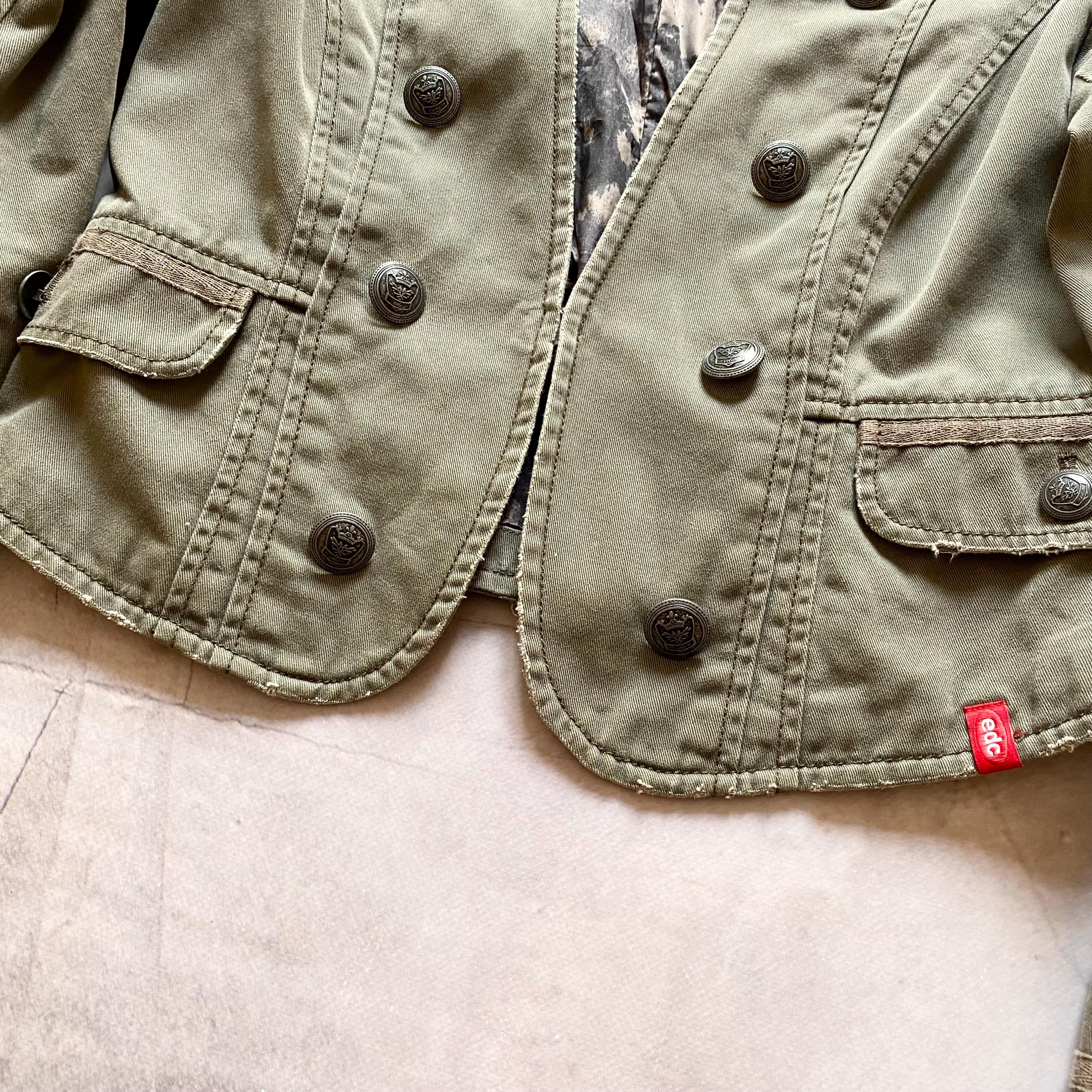 00s Napoleon Military Distressed Cropped Jacket Coat Japan PPFM
