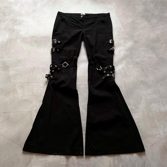 Y2K Punk Strap Opium Bootcut Pants Hysteric Glamour Style Women's