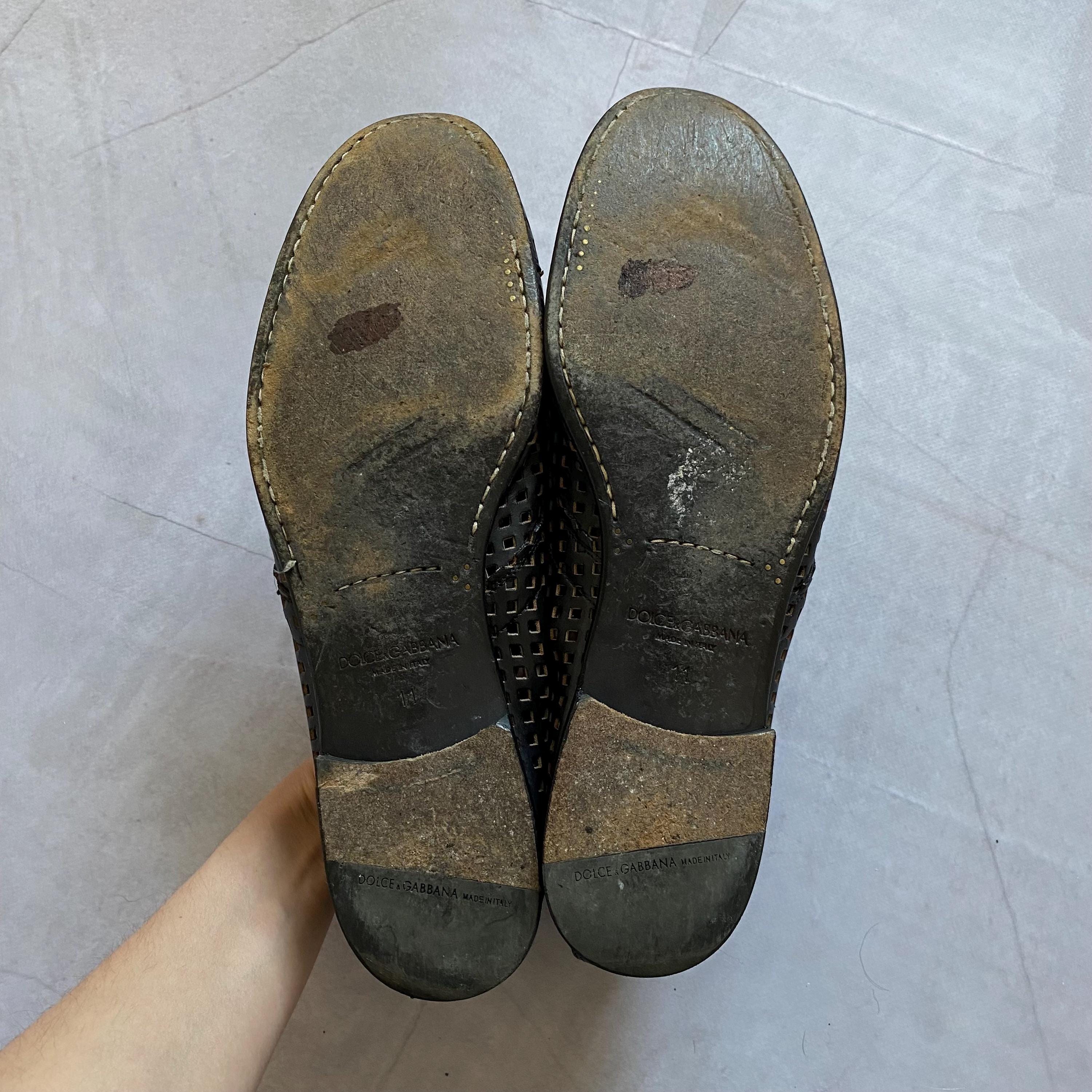 Archive Vintage Dolce Gabbana Leather Avant-garde Shoes Size US 11