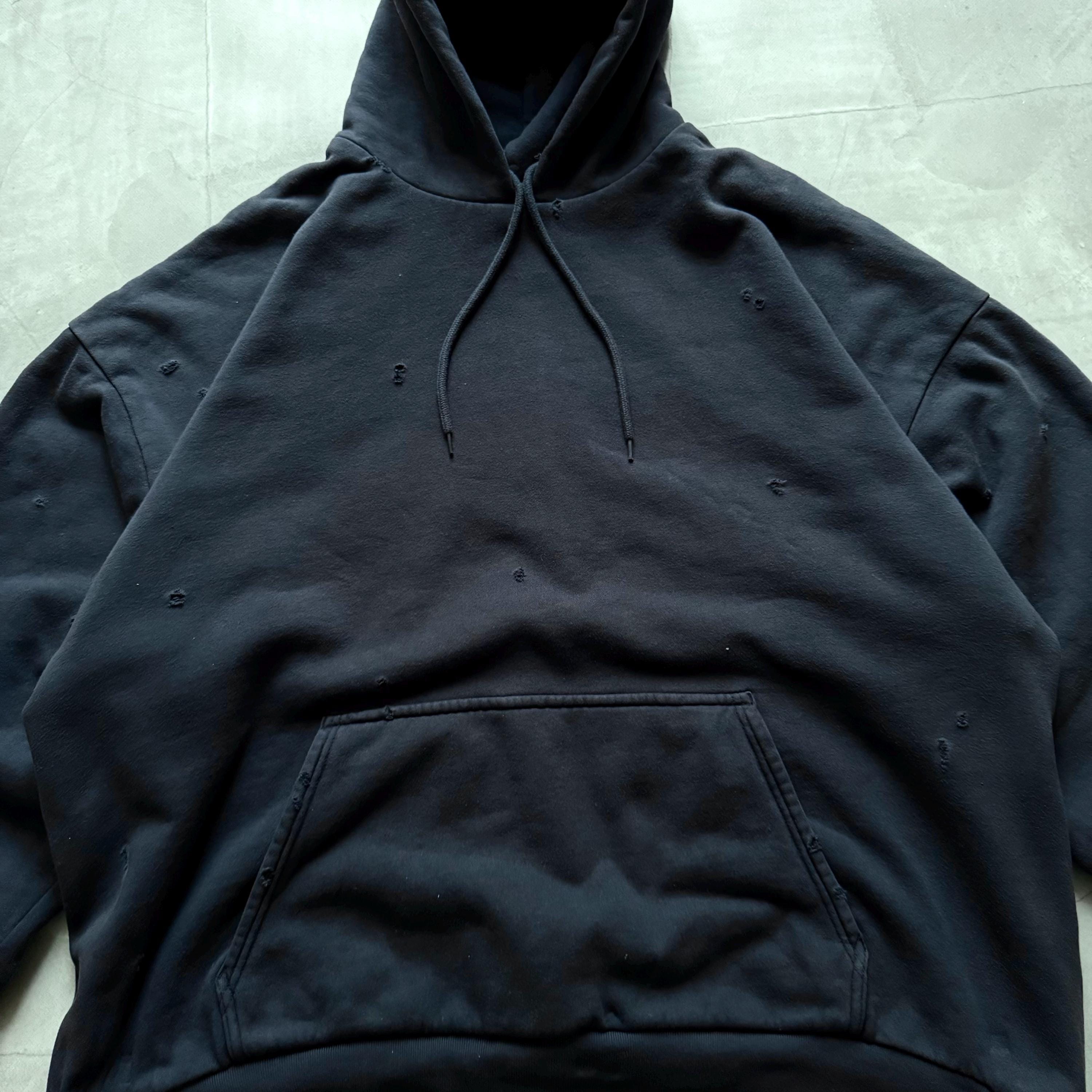 Yeezy X Gap Oversize Navy Yzy Kanye West Distressed Hoodie Size L