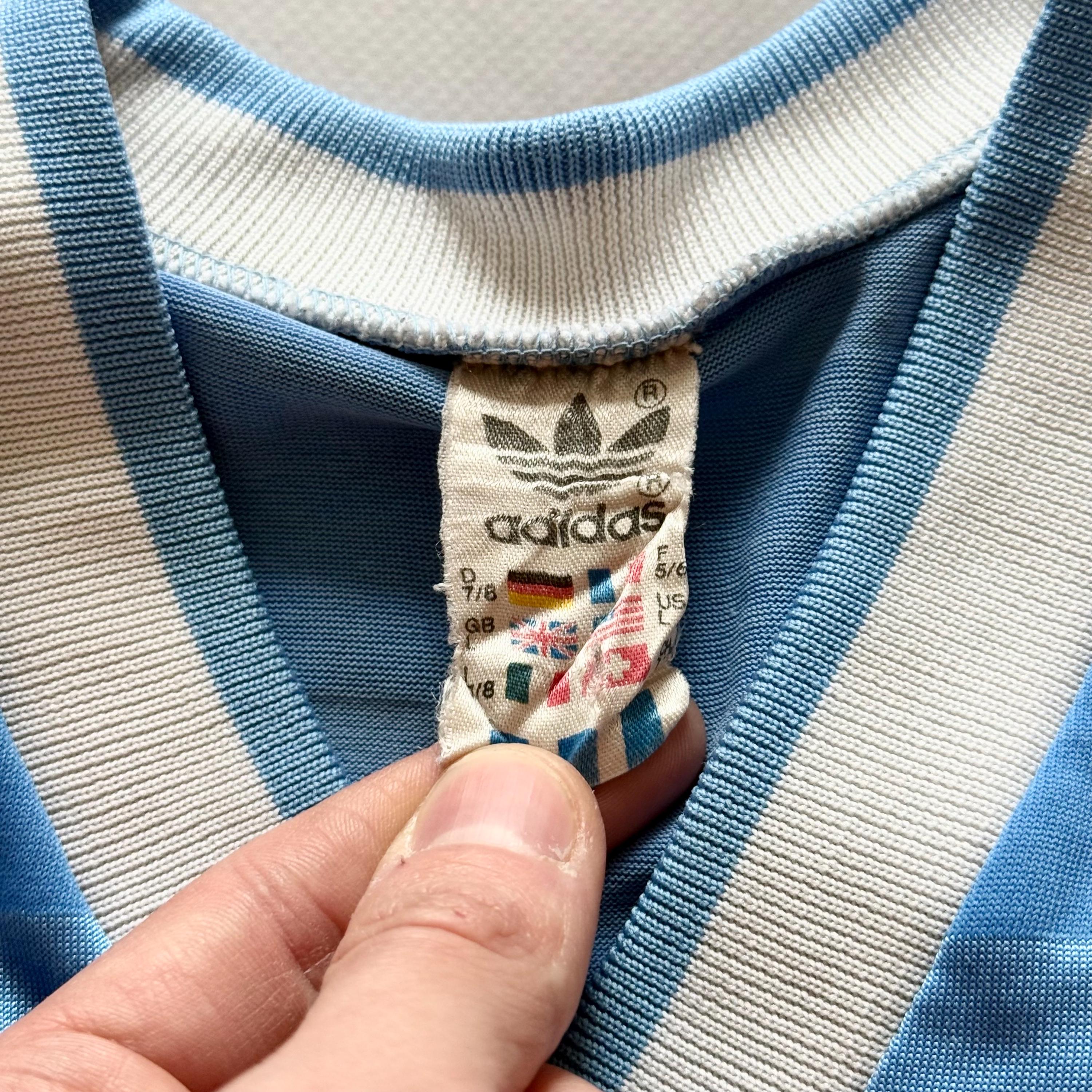 Vintage 80s Adidas Made West Germany Stripped Longsleeve Football