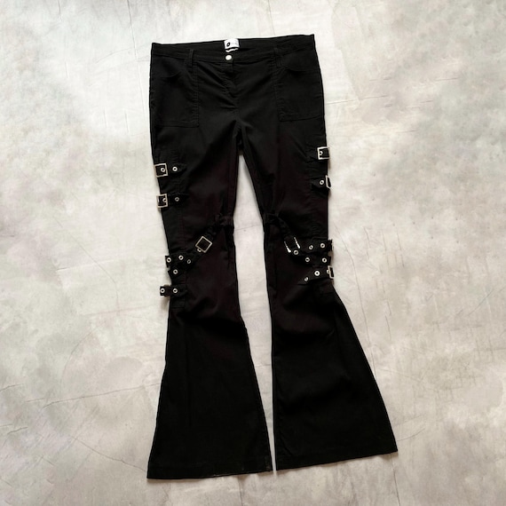 Y2K Punk Strap Opium Bootcut Pants Hysteric Glamour Style Women's