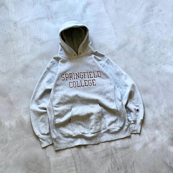 Vintage 80s Champion Reverse Weave Hoodie: Springfield College USA