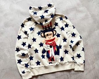 Y2K Paul Frank USA Uncle Sam Julius Star Zip Hoodie Logo Size Womens L
