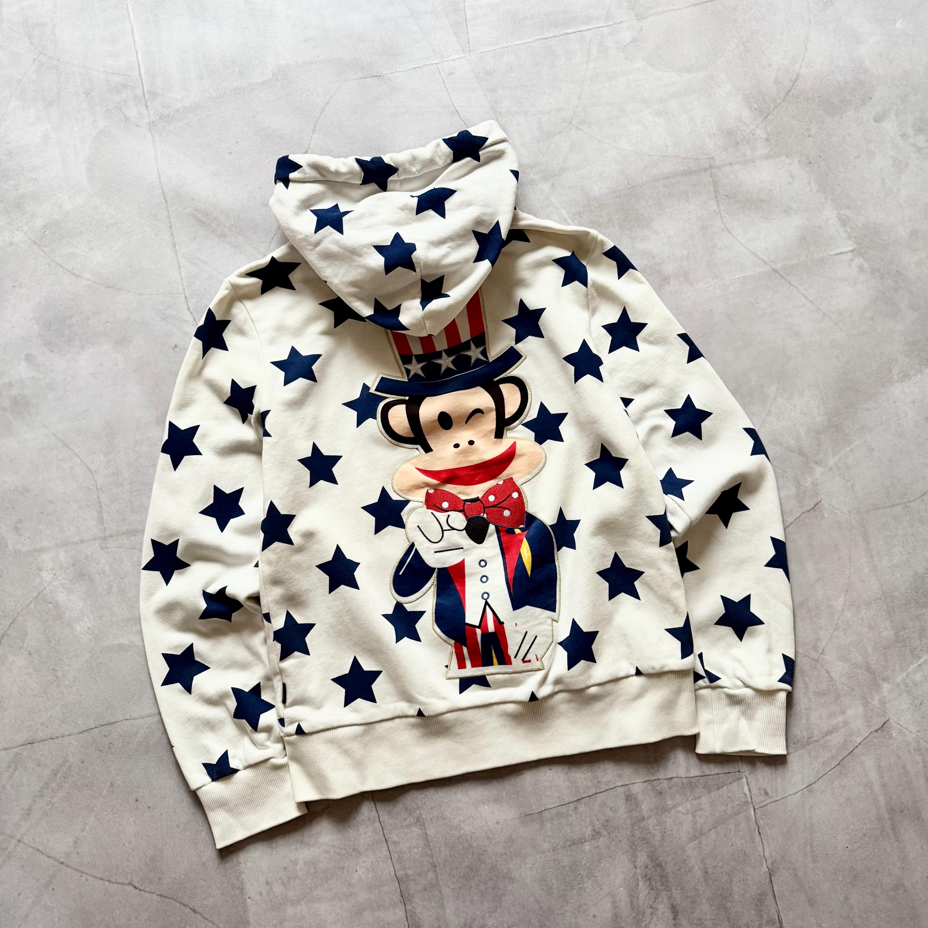 Y2K Paul Frank USA Uncle Sam Julius Star Zip Hoodie Logo Size