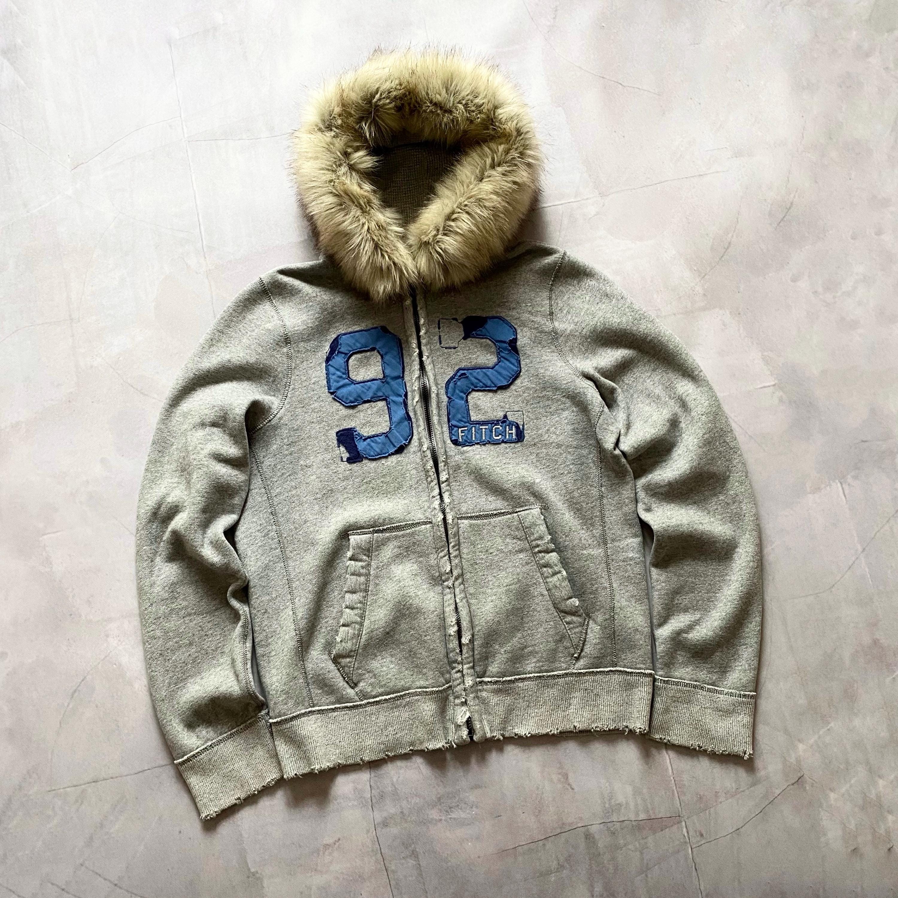 00s A&F Fur Double Zip-up Hoodie Archive 00s archive A&F fur zip