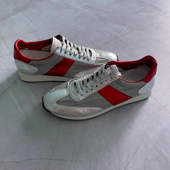Saint Laurent Paris Silver/red Sneakers Shoes Size EUR 45 - Etsy