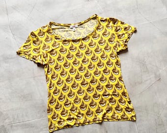 Vintage Versace Jeans Couture Monogram Chain Small Logo T-shirt Tee Y2K Womens Size S