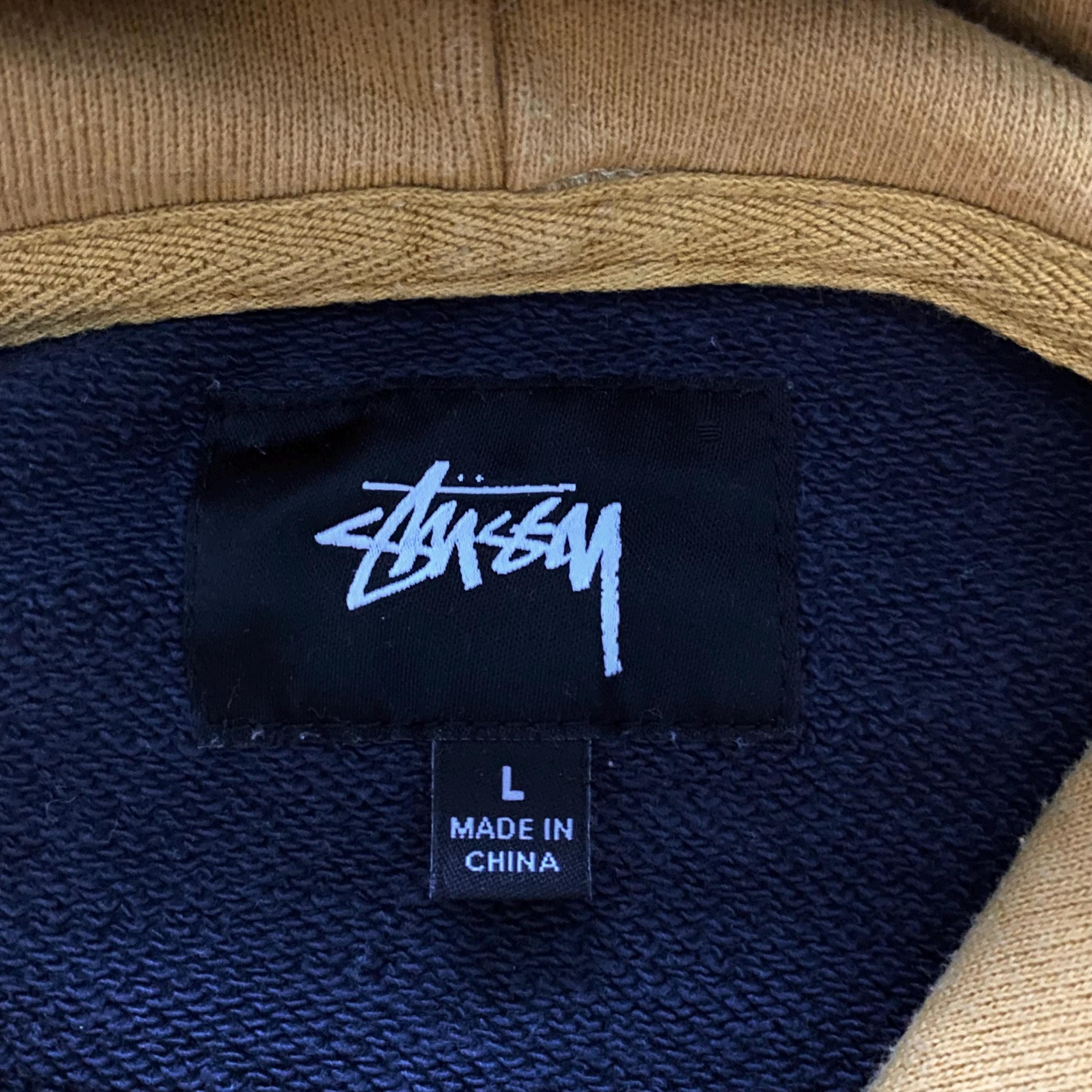 Vintage 00s Stussy Faded Big Logo Rare Made in USA Hoodie Size L