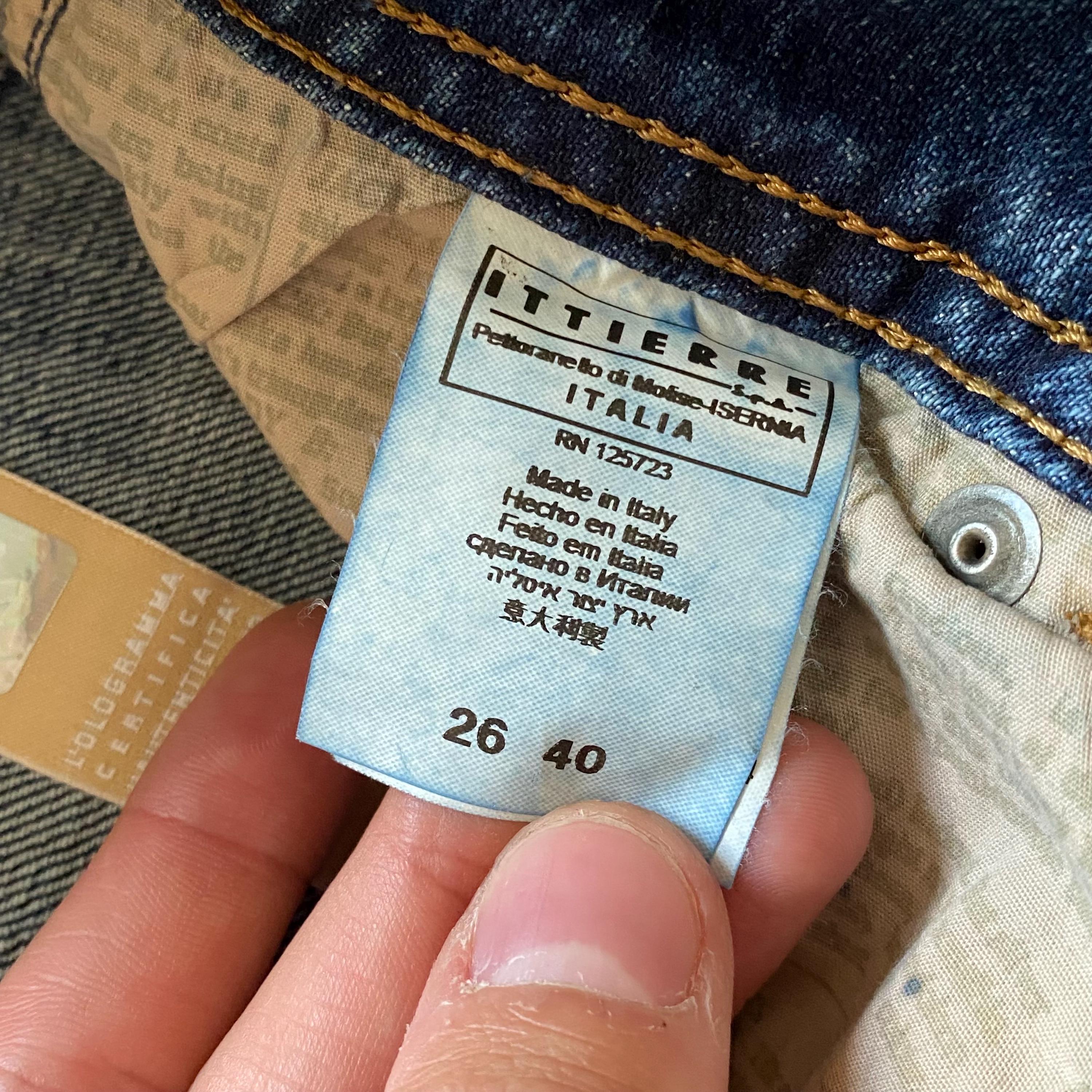 John Galliano Distressed Logo Jeans - Y2K Painted Denim, Size 26
