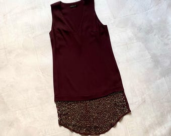 PINKO Rhinestone Sleeveless Maxi Dress Cop Copine Miss Sixty Style Size IT 40 / S