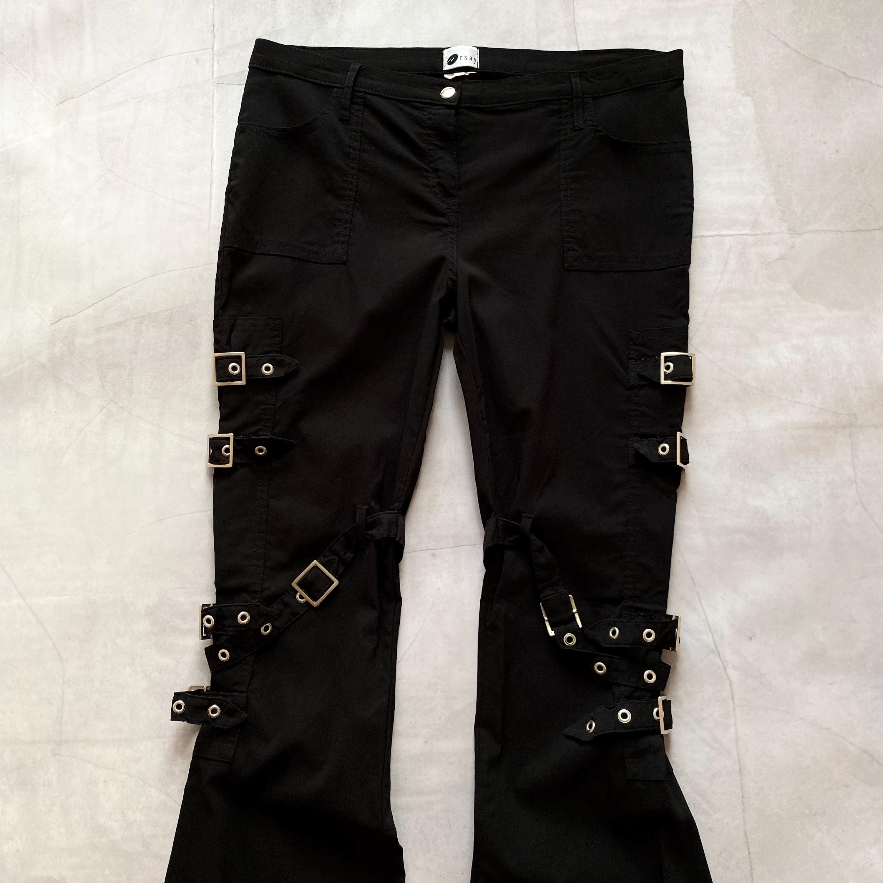 Y2K Punk Strap Opium Bootcut Pants Hysteric Glamour Style Women's