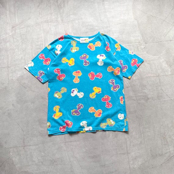 RARE Snoopy Monogram Vintage Peanuts Cartoon Movie T-shirt Tee 