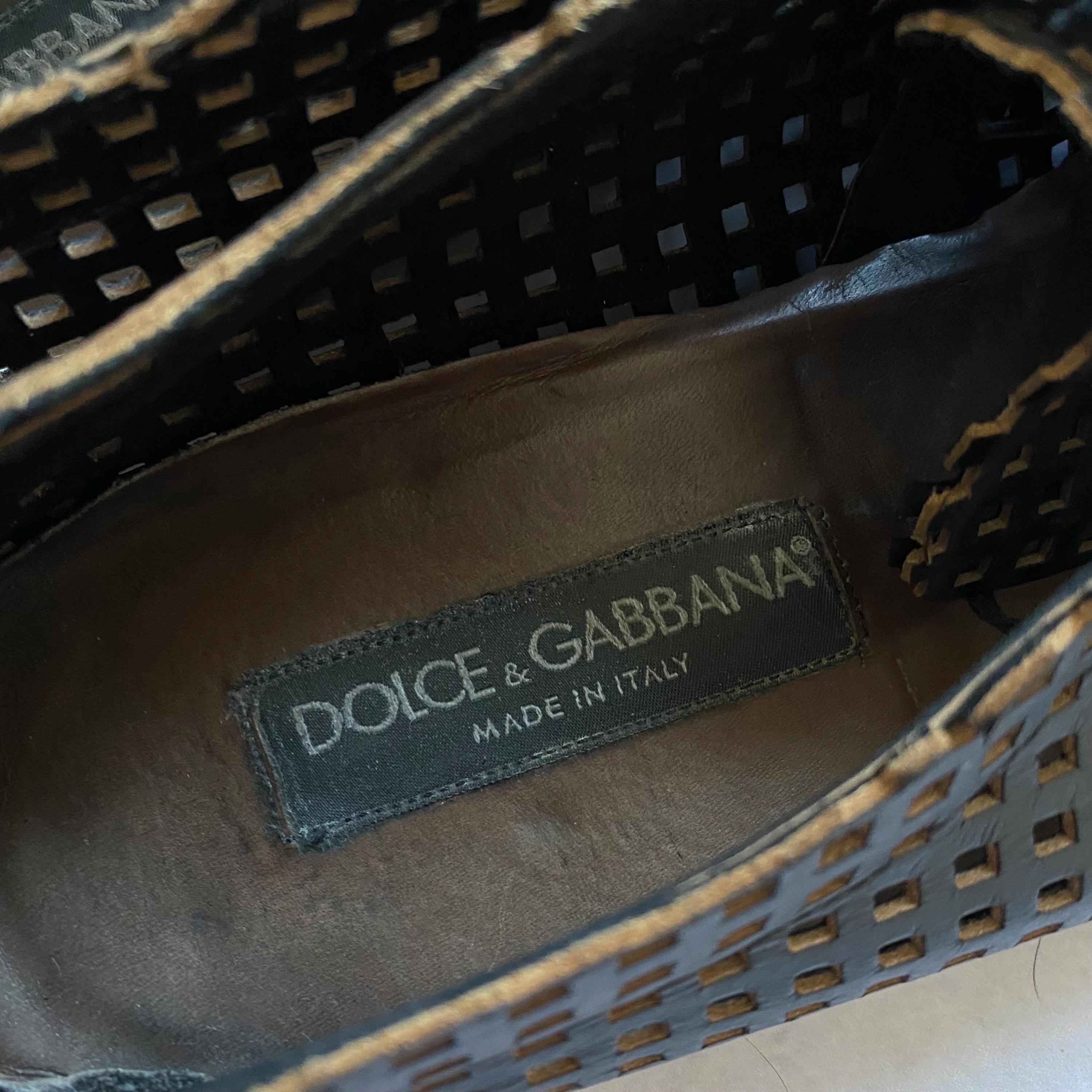 Archive Vintage Dolce Gabbana Leather Avant-garde Shoes Size US 11