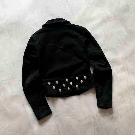 Vintage 90s Biker Jacket: Opium Goth Skeleton Bandage Zip, Tripp
