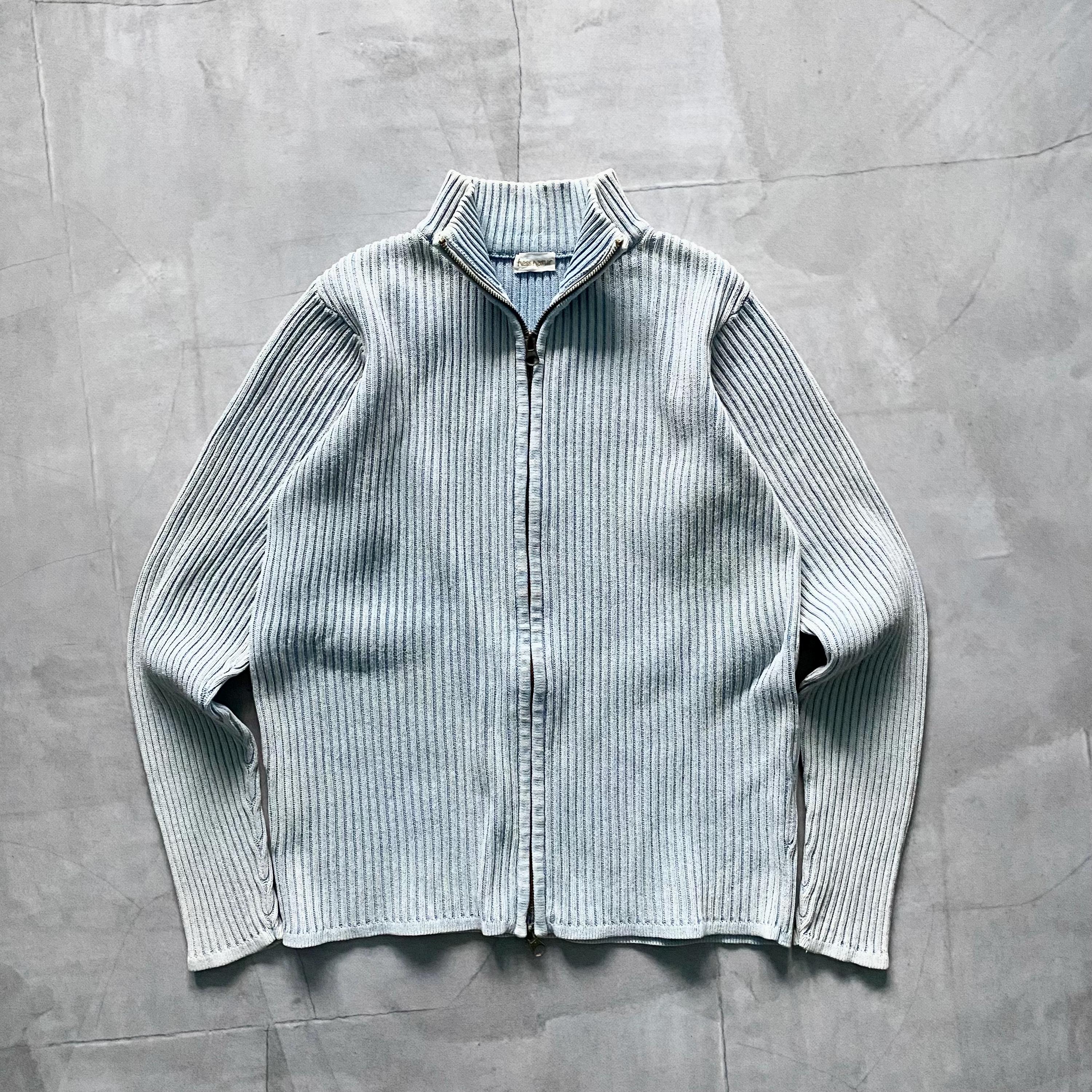 00s Diesel Style Knit Printed Rib Striped Sweater Y2K Size S