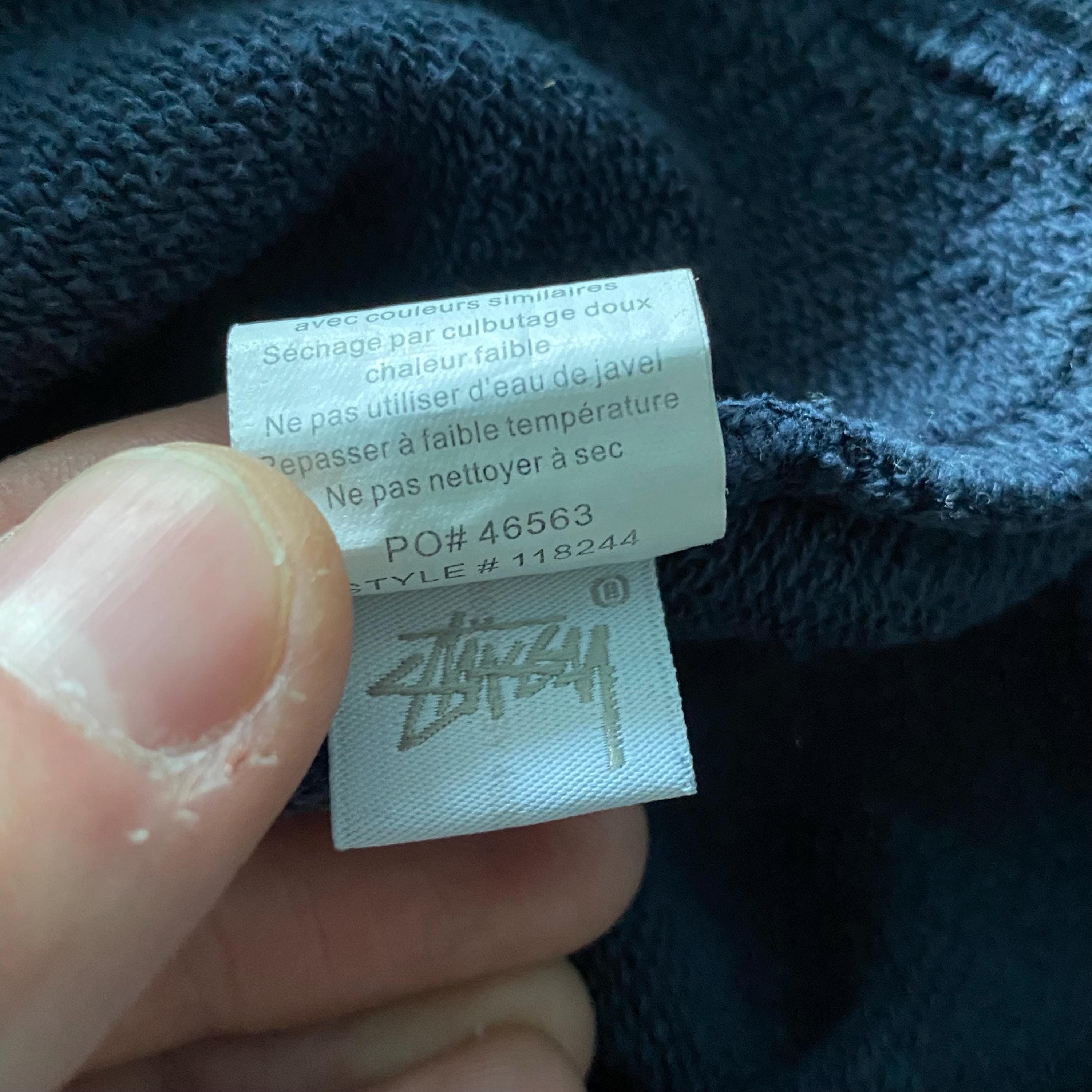 Vintage 00s Stussy Faded Big Logo Rare Made in USA Hoodie Size L