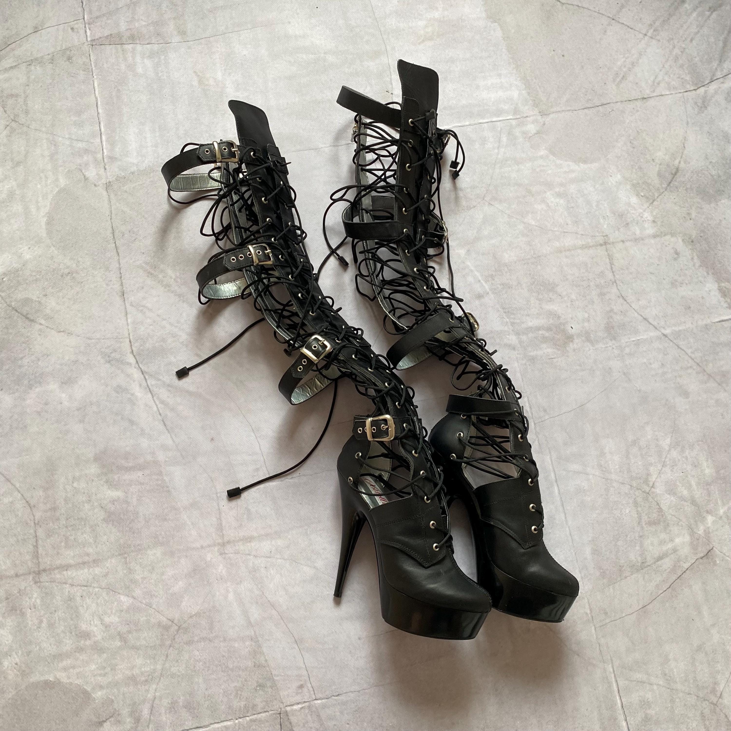 靴 black boots opium archive Archive Avant Garde Opium Black Leather Chelsea Boots Size