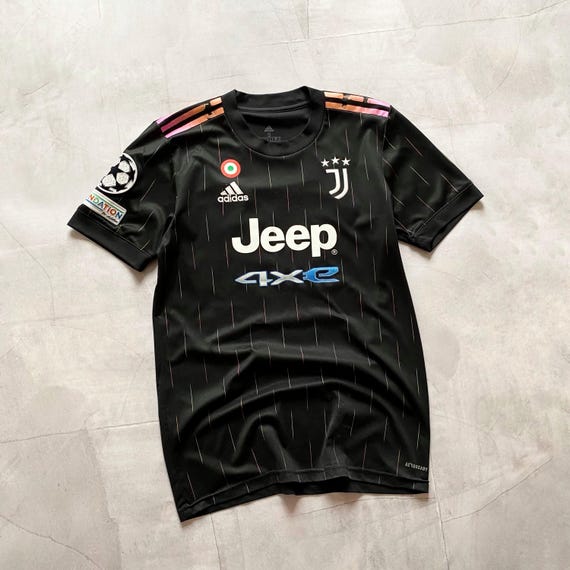 Adidas Juventus 2021/22 Chiesa 22 UEFA Black Away Jersey Tee Size