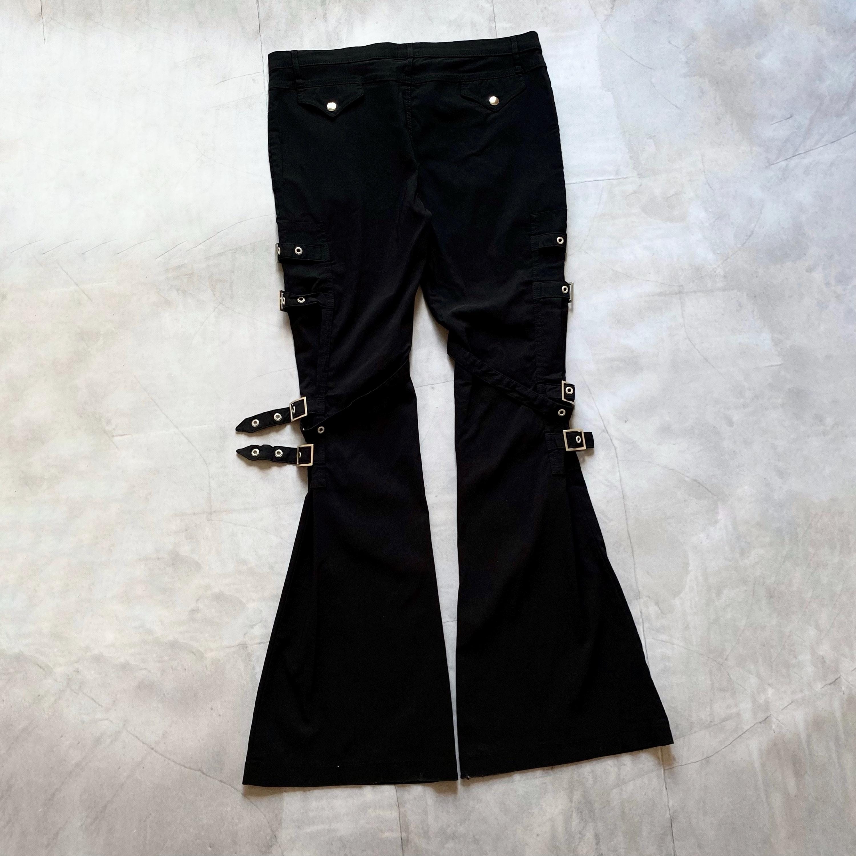 Y2K Punk Strap Opium Bootcut Pants Hysteric Glamour Style Women's