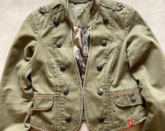 00s Napoleon Military Distressed Cropped Jacket Coat Japan PPFM