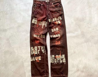 Vintage Japan Washed Faded Jeans: Distressed Hysteric Glamour Style, Size 33