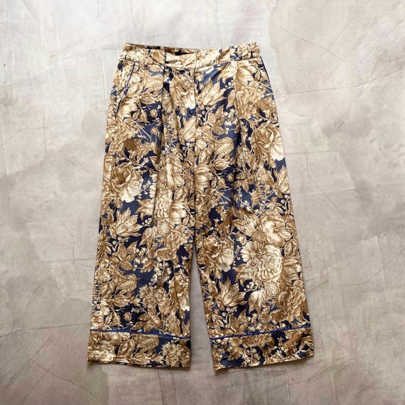 Weekend Max Mara, Weekend Max Mara Wide Light Flowers Pants Womens Size L