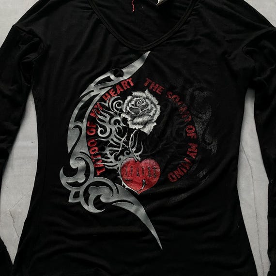 Y2K Punk Strap Long Sleeve T-shirt Hysteric Glamour Style Womens