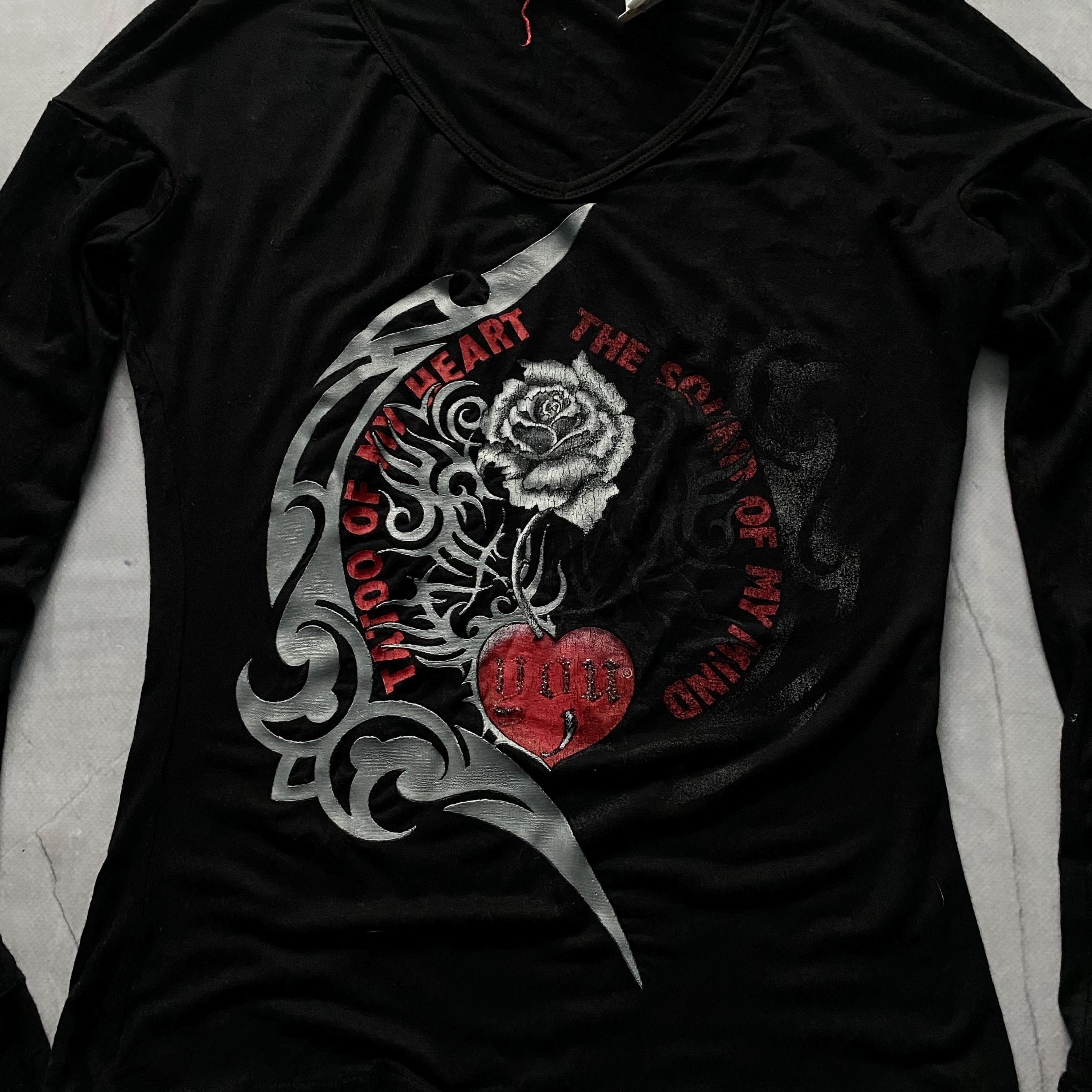 Y2K Punk Strap Long Sleeve T-shirt Hysteric Glamour Style Womens