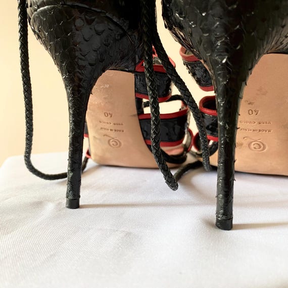 Alexander McQueen Python Leather Black/Red Lace U… - image 9