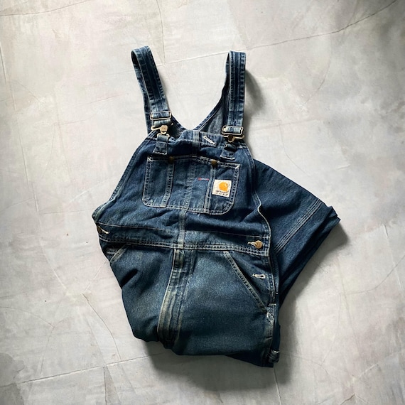 carhartt overall 80-90s USA製 Vintage Carhartt 90s Workers Faded Denim Overall Y2K Size