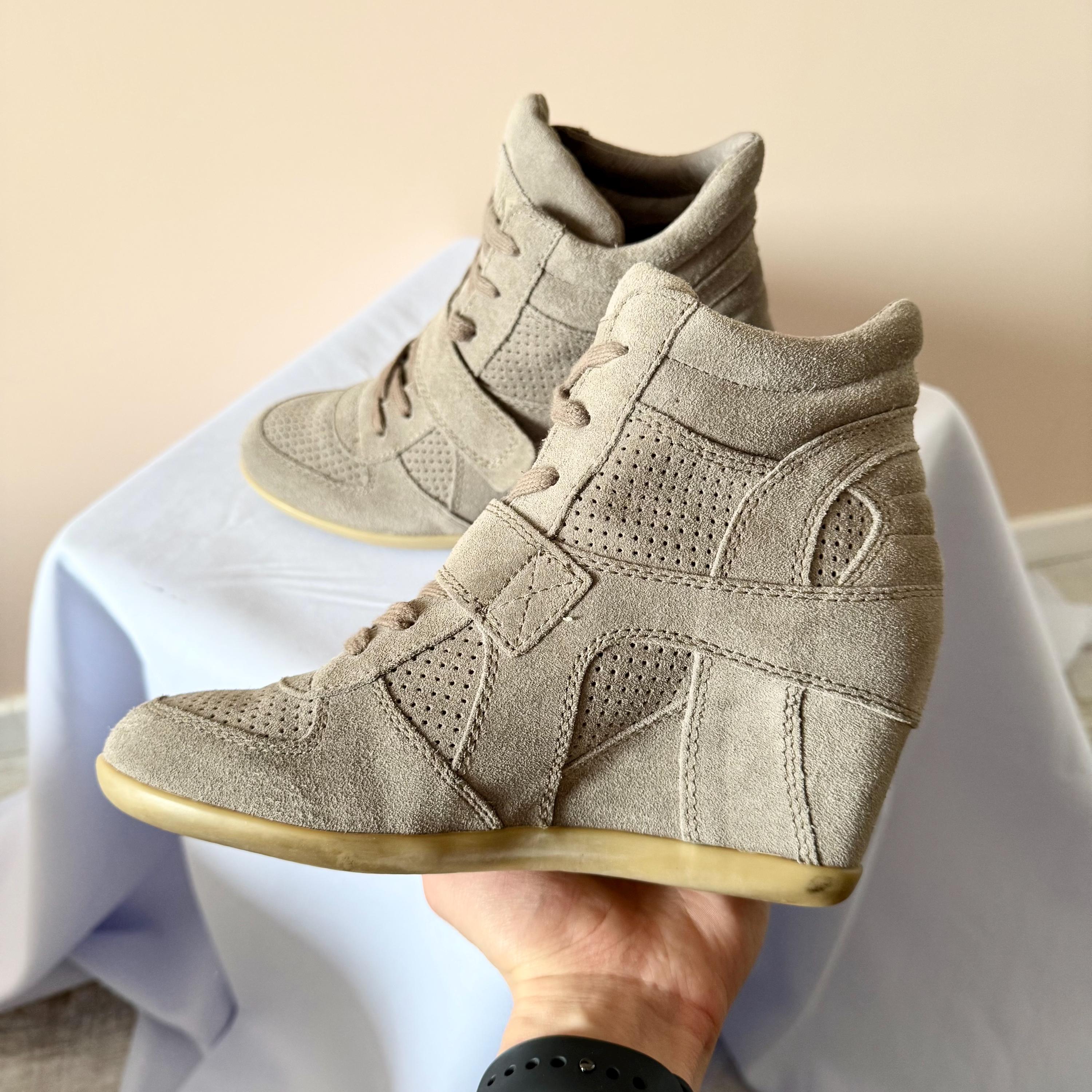 ASH Gray Suede Hi-top Bekett Boddy Sneakers Like Isabel Marant