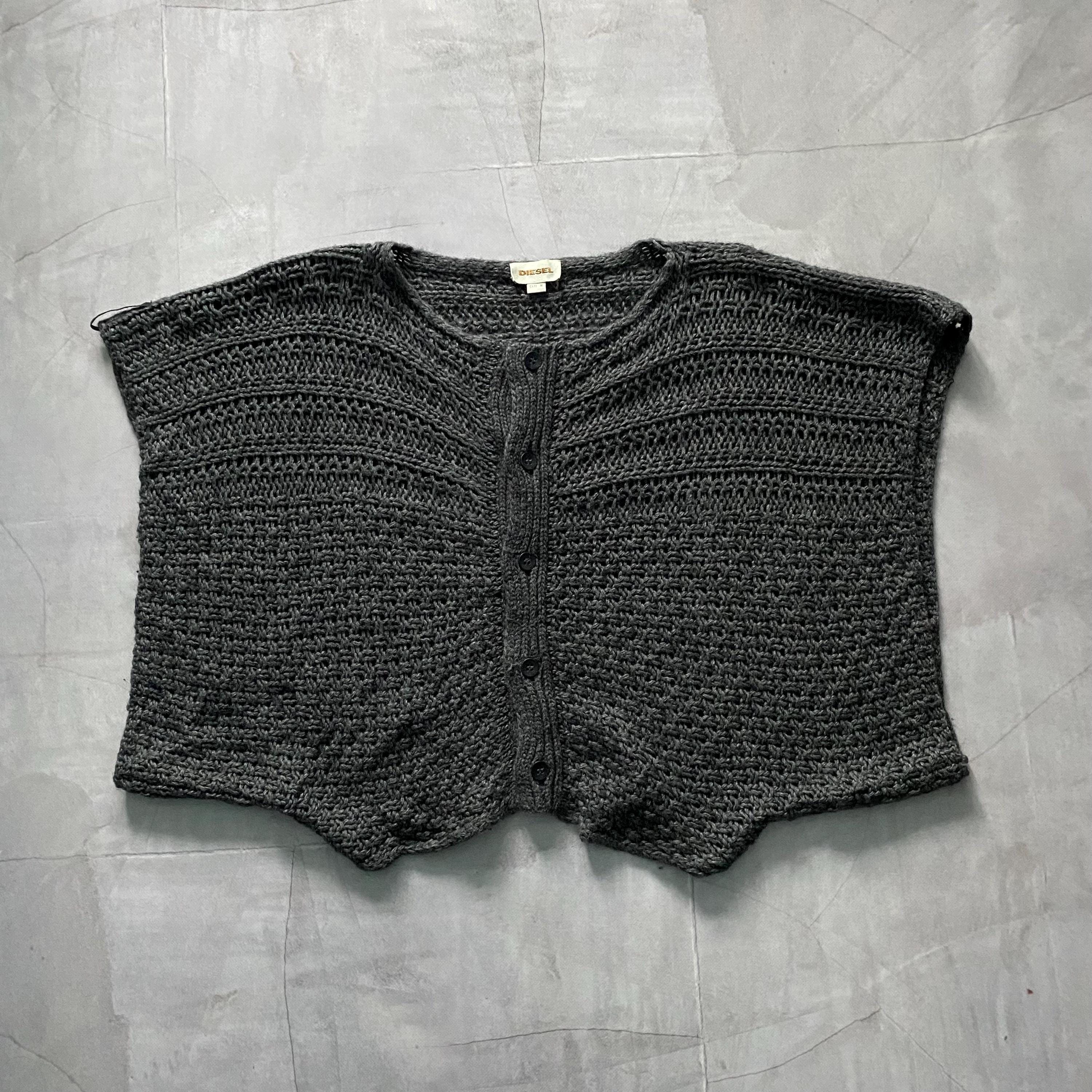トップス DIESEL Archive knit cardigan 00s Archive Diesel Oversize Knit Cardigan Vest Sweater Size S - Etsy