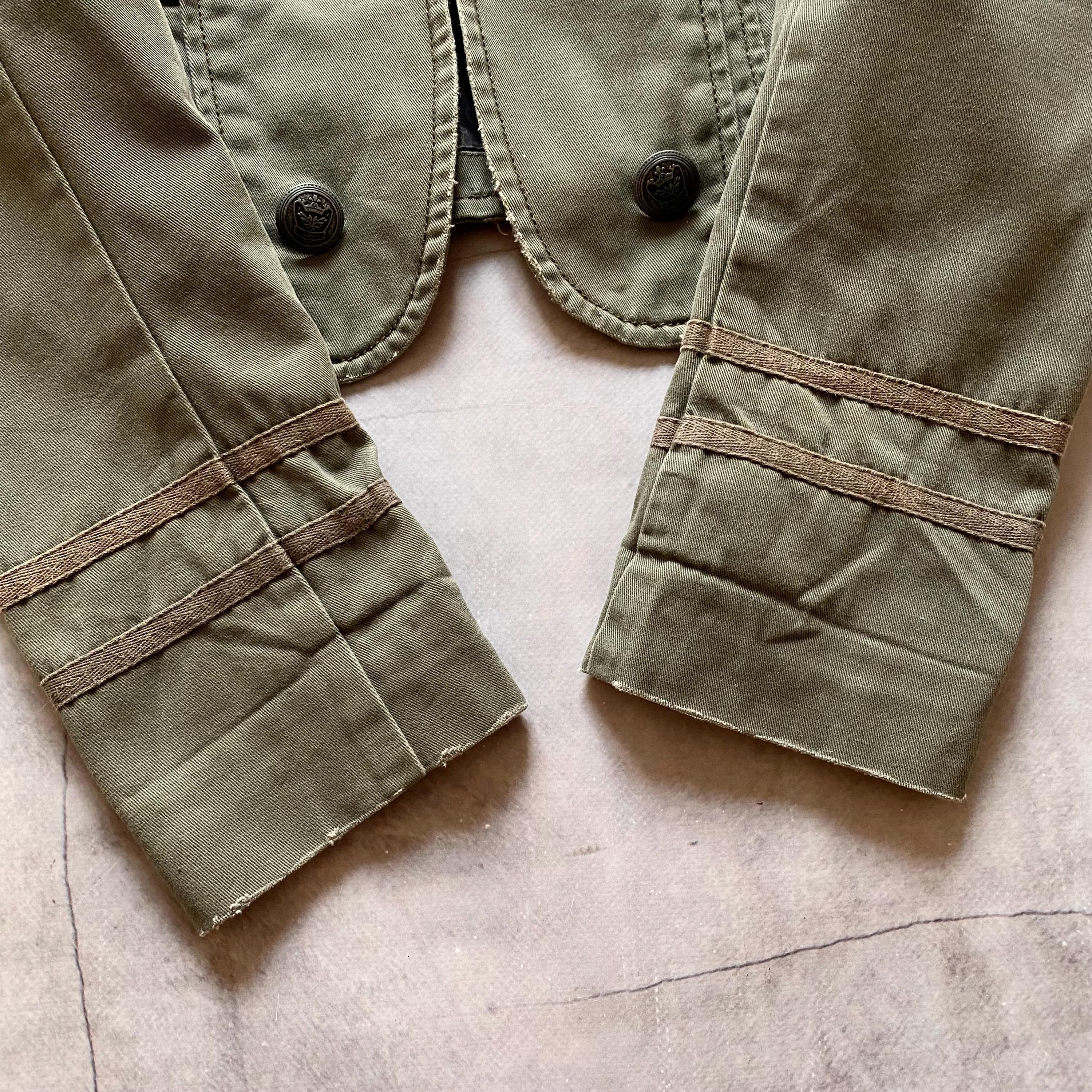 00s Napoleon Military Distressed Cropped Jacket Coat Japan PPFM