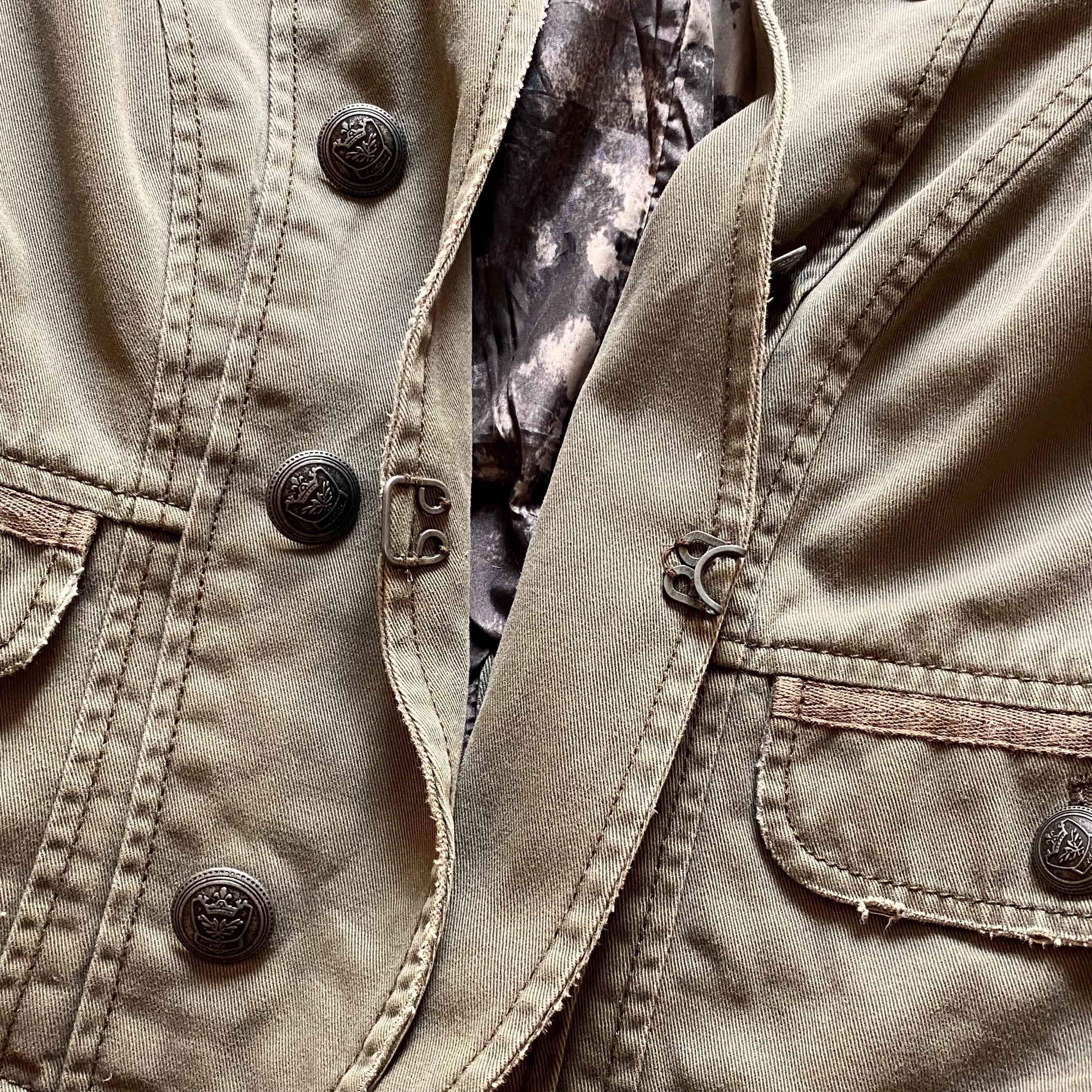 00s Napoleon Military Distressed Cropped Jacket Coat Japan PPFM