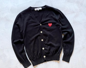 00s Japan Comme Des Garsons Play Heart Knit Cardigan Size S