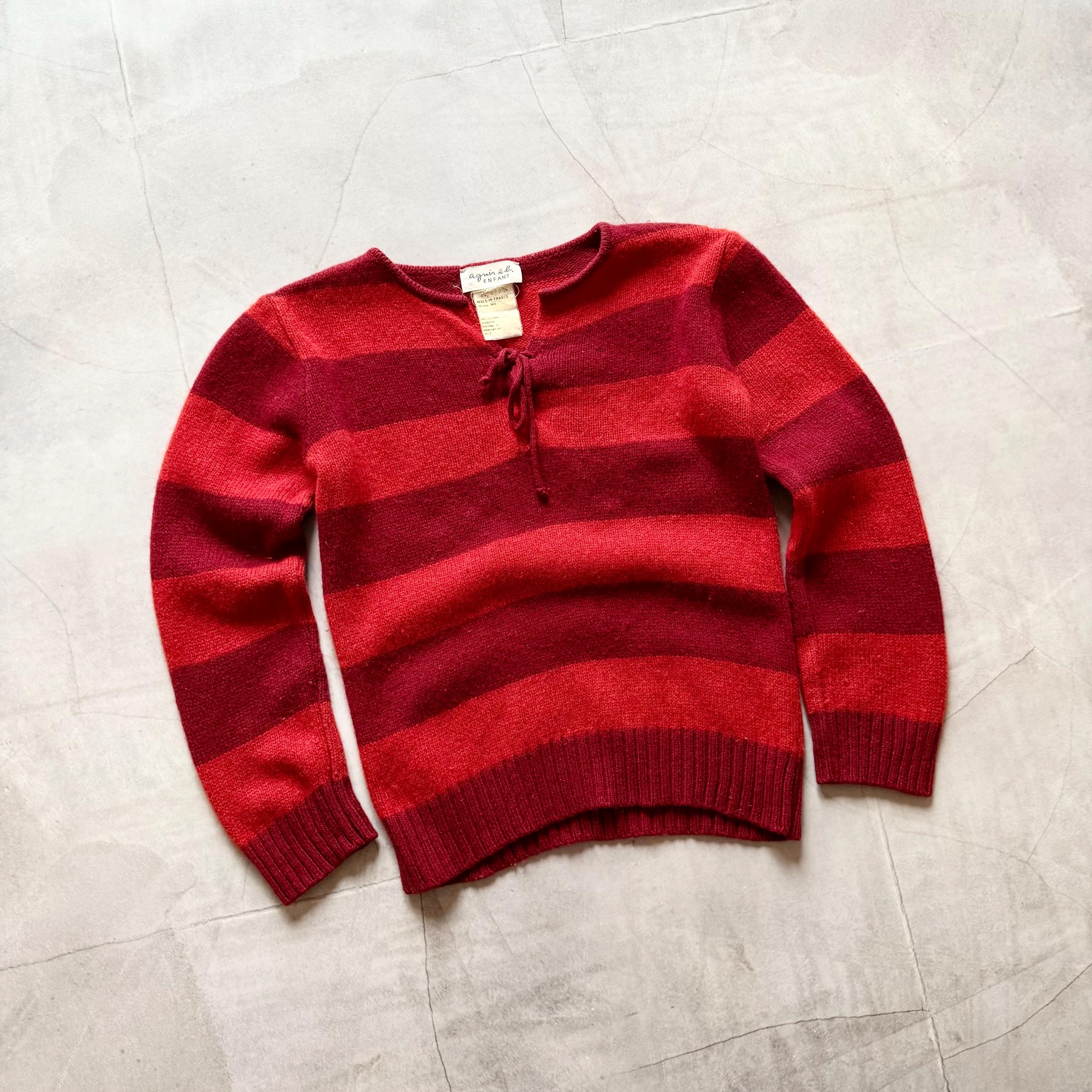 トップス 90s agnes b. made in France wool knit Vintage Agnes B Enfant Striped France Sweater Cop Copine Vibe