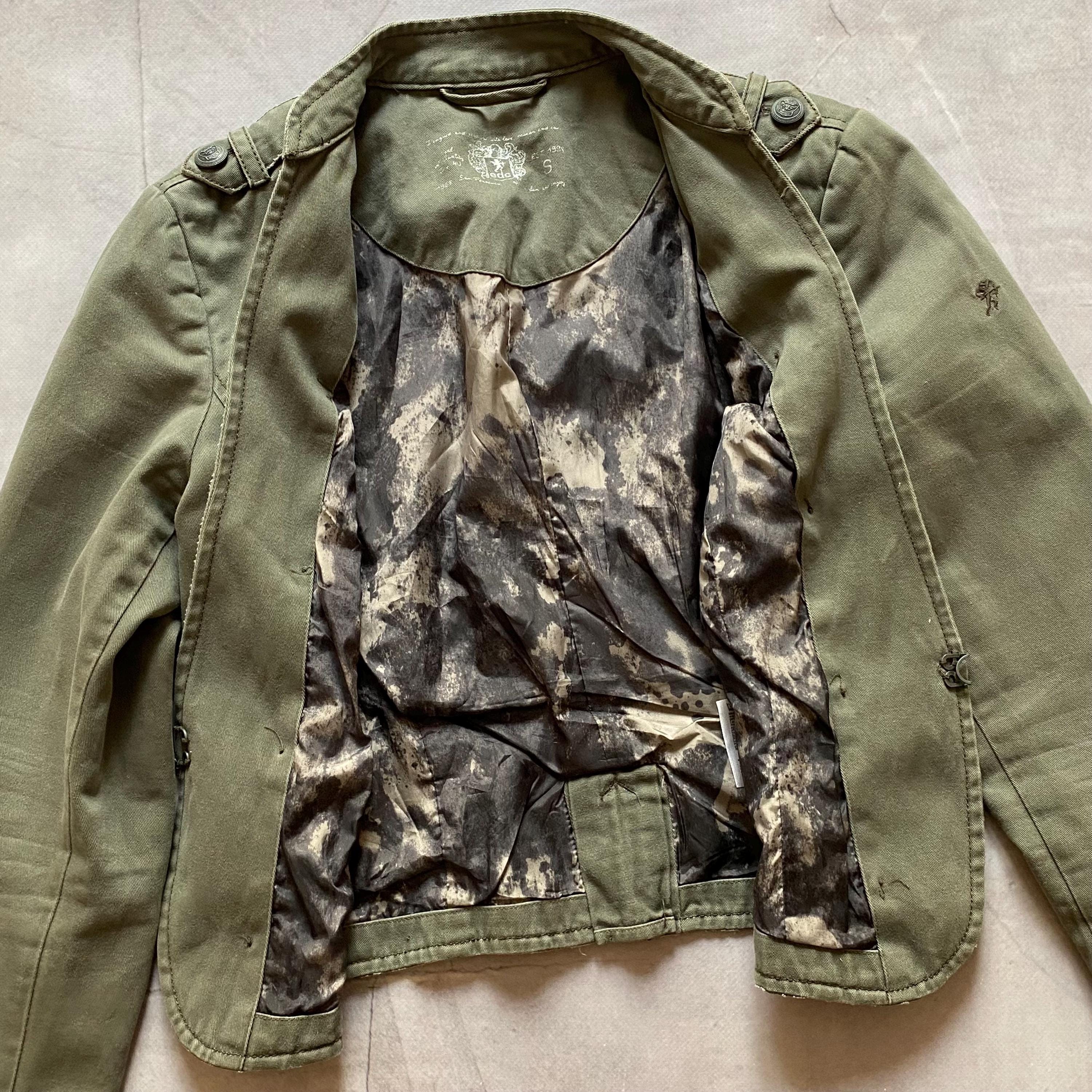 00s Napoleon Military Distressed Cropped Jacket Coat Japan PPFM