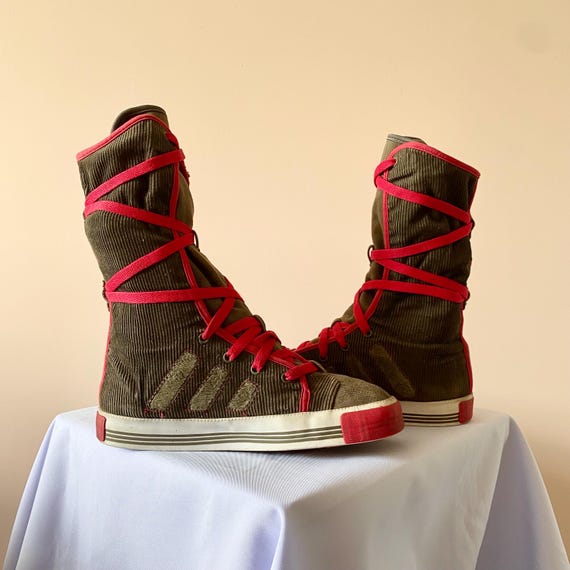 Vintage Adidas Velvet High Top Sneakers: Moto Biker Style EUR 38 - Etsy  Israel