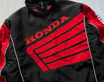 Vintage 90s Honda HRC Racing Ferrari Red Bull Style Jacket Size XL