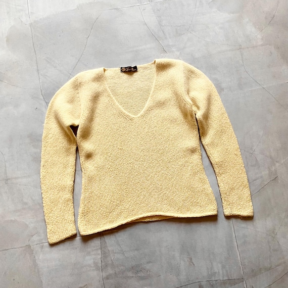 Loro Piana, Vintage Loro Piana V-Neck Womens Blend Wool Sweater Size XS