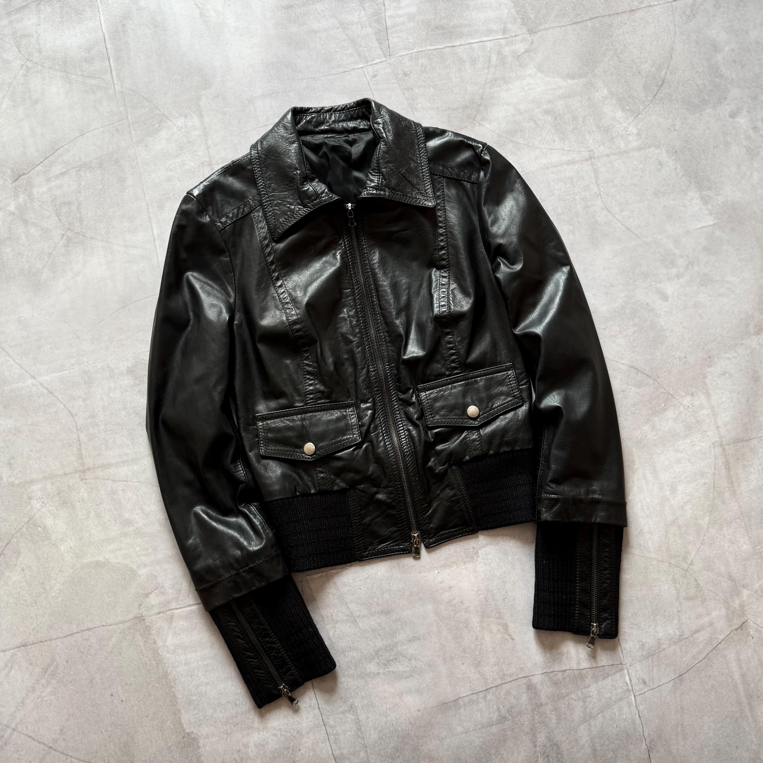 REAL SIMONS ECOオイルワックス仔牛革 シンプルジャケット 黒 M SHEEP SKIN SINGLE BREASTED JACKET[ SPR-45 ] | Y'2 LEATHER