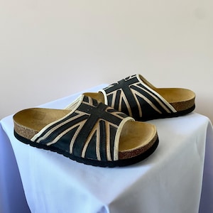 RARE SWEAR London British Flag Punk Gothic Vintage Slides Flats Shoes Size EUR 38